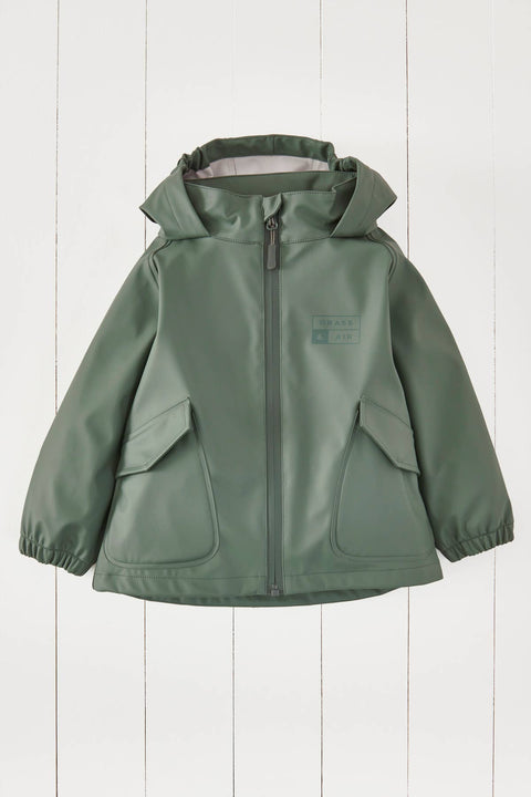 Grass & Air - Khaki Kids Waterproof Rain Jacket