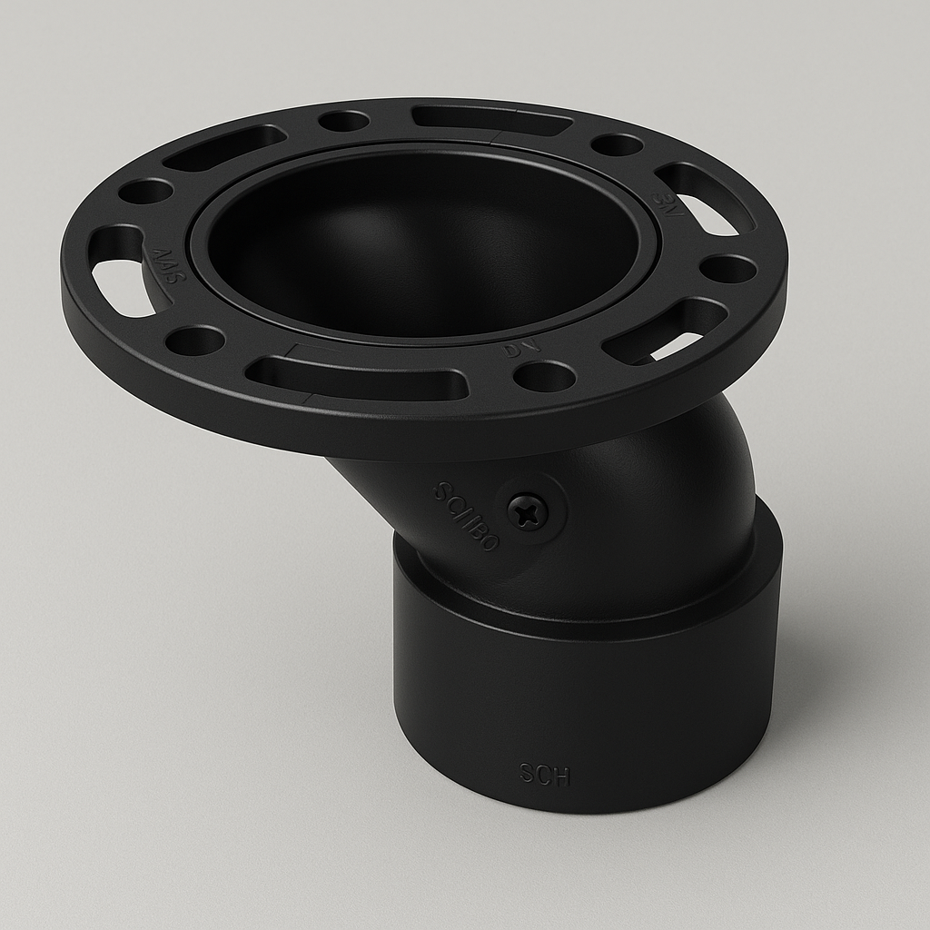 LESSO ABS 4×3 Offset Closet Flange — Adjustable Hub DWV | 1-1/2″ Offse ...