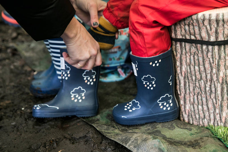 Grass & Air - Kids Navy Colour-Revealing Wellies