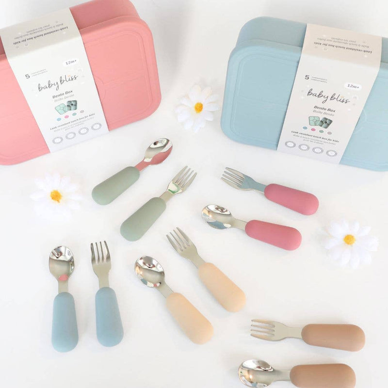 Baby Bliss - Stainless Steel & Silicone Silverware - Home & Well 