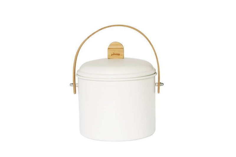 Port Style Enterprises Canada - Pebbly Compost Bin w/ Charcoal Filter Cream 3.5Q - Home & Well 