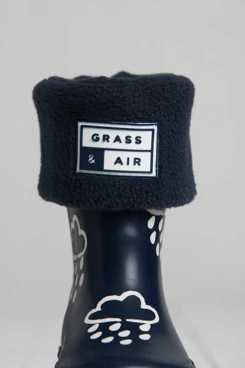 Grass & Air - Kids Navy Colour-Revealing Wellies