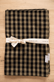 Luxe B Co - Olive Green Gingham Kitchen Dish Towels Luxe B Co. Set of 2 - Home & Well 