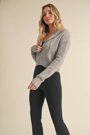 KIMBERLY C - Zip Up Knit Sweater Hoodie - Home & Well 
