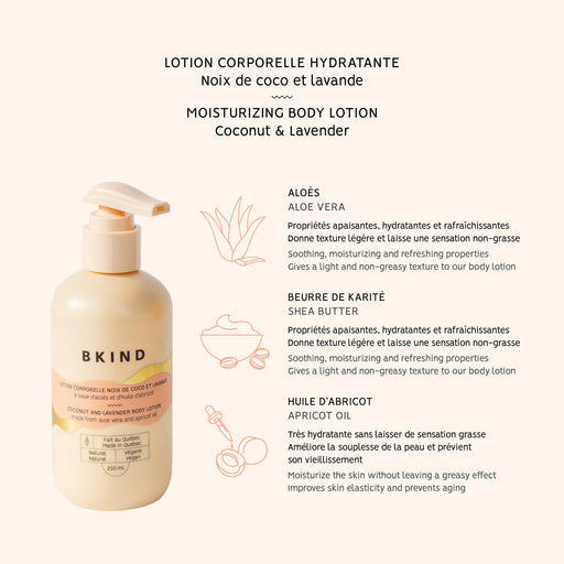 BKIND - Moisturizing body lotion - Coconut & lavender - Home & Well 