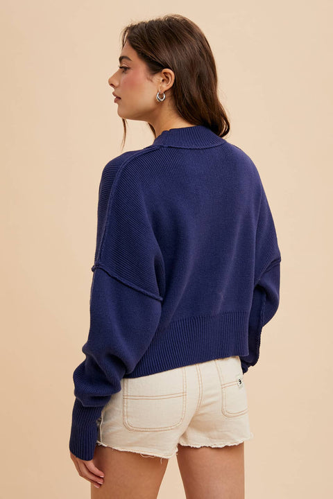 In Loom - KNITTED MOCKNECK PULLOVER SWEATER