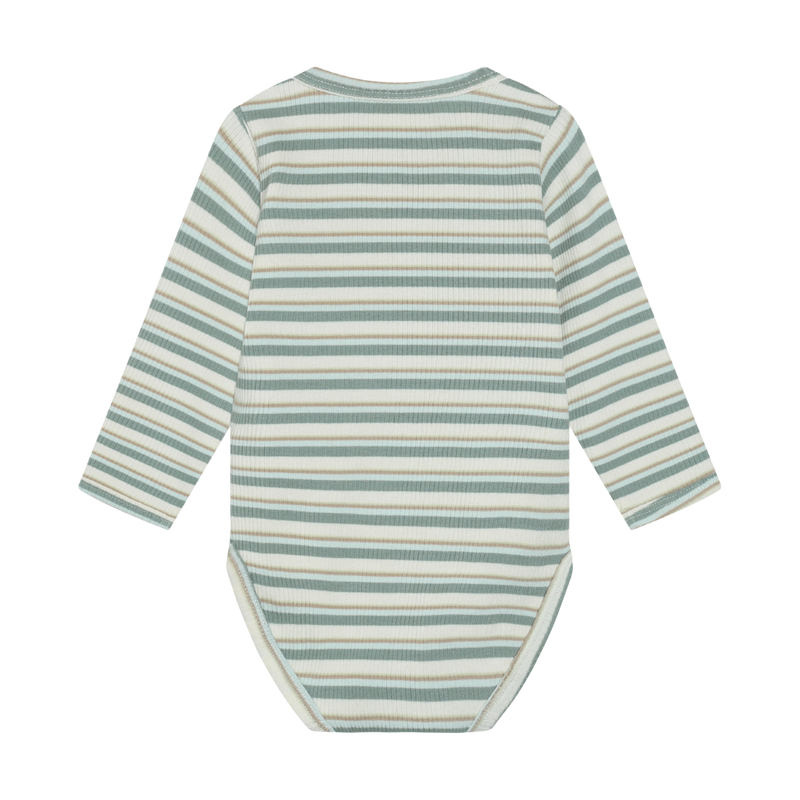 Longsleeve Bodysuit | Green Stripe | Minymo