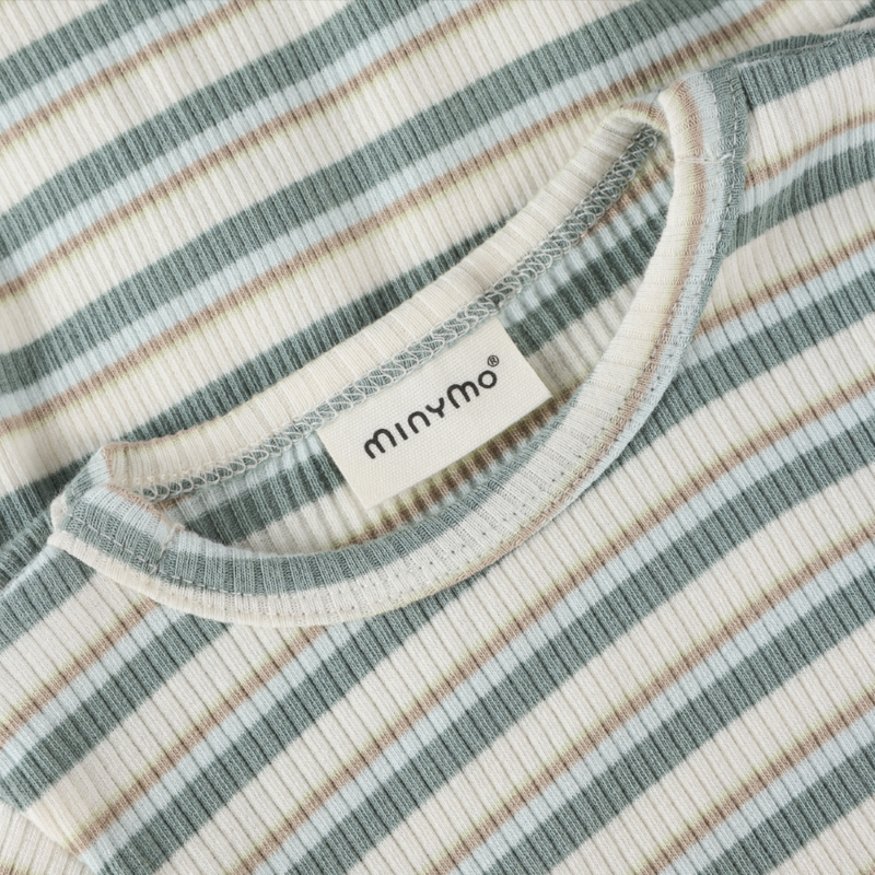 Longsleeve Bodysuit | Green Stripe | Minymo