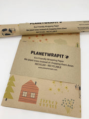 PlanetWrapIt - Farm Day Recycled Kraft Gift Wrapping Paper - Home & Well 