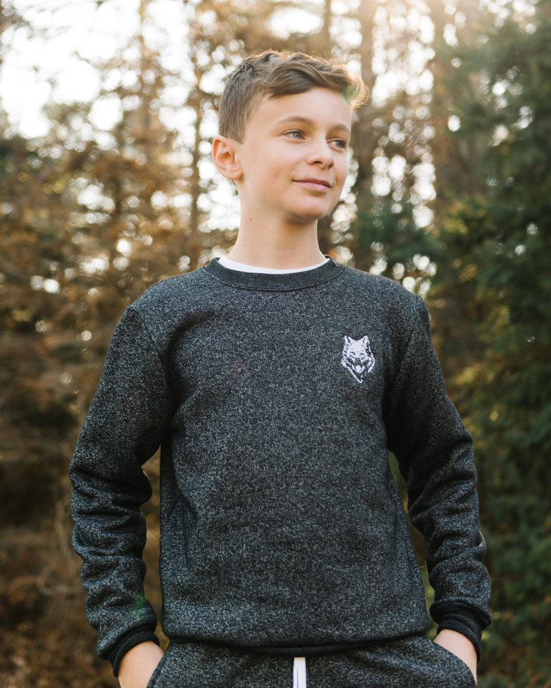Wolfe Co. Apparel and Goods® - Wolfe Cubs Marled Black Crewneck - Home & Well 