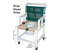 PVC Wheeled Commode -18" x 18" - 150HL