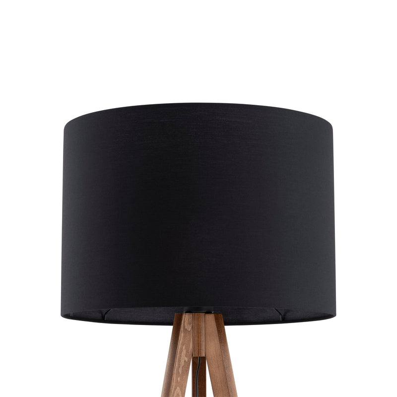 GRAND Walnut Black Mid-Century Modern Floor Lamp