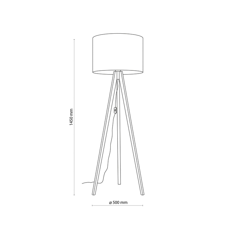 GRAND Walnut Brown Mid-Century Modern Floor Lamp