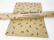 PlanetWrapIt - Bee Recycled Kraft Wrapping Paper Gift Wrap - Home & Well 