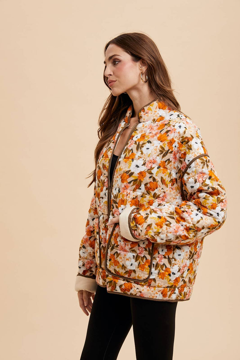 In Loom - QUILTED PUFFER FLORAL JACKET - Home & Well