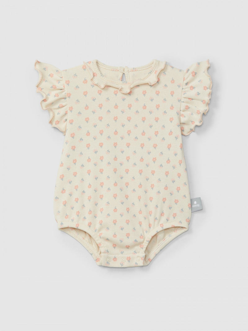 Ribbed jersey shortie floral print | Pink | Snug