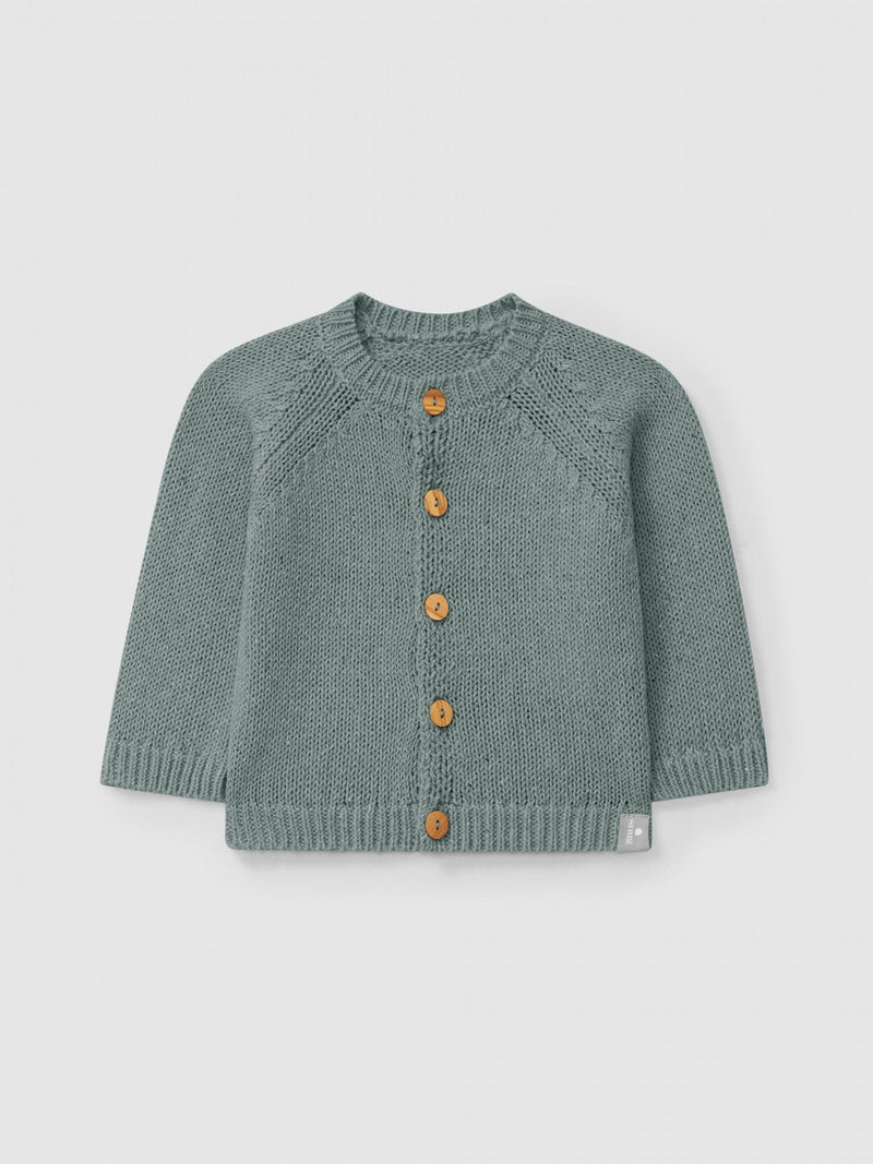 Knitted cardigan round neckline | Mint Blue | Snug