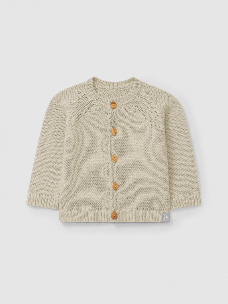 Knitted cardigan round neckline | Linen | Snug