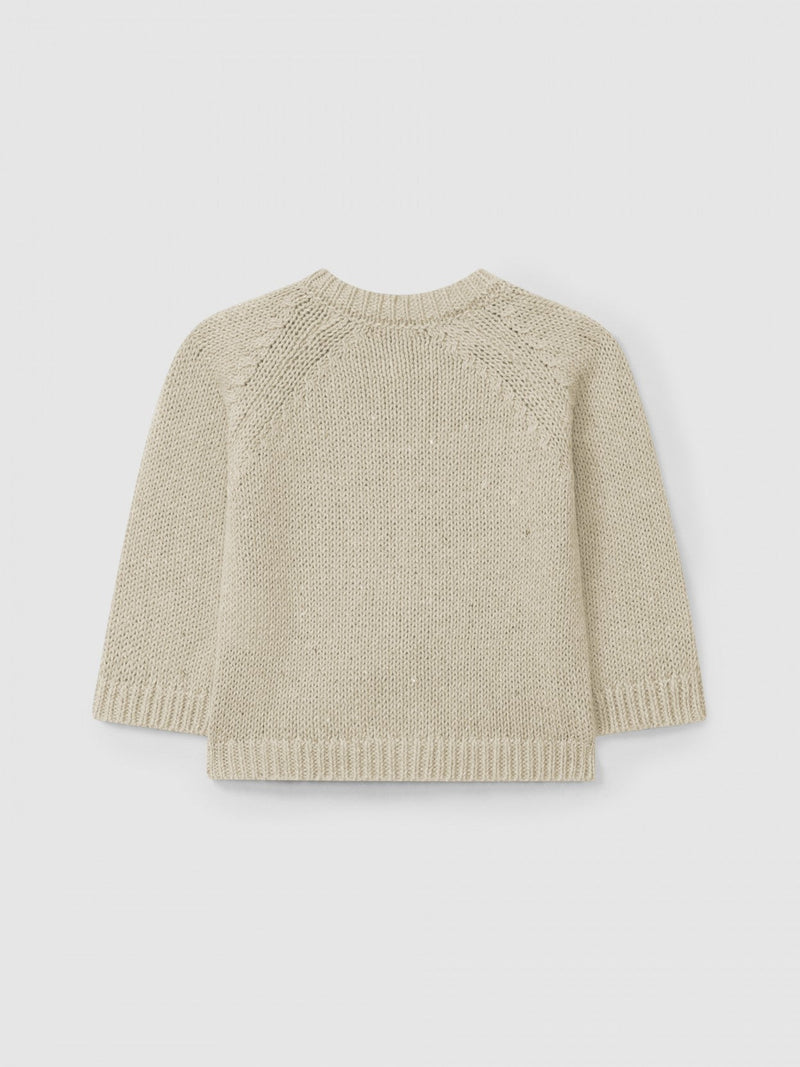 Knitted cardigan round neckline | Linen | Snug