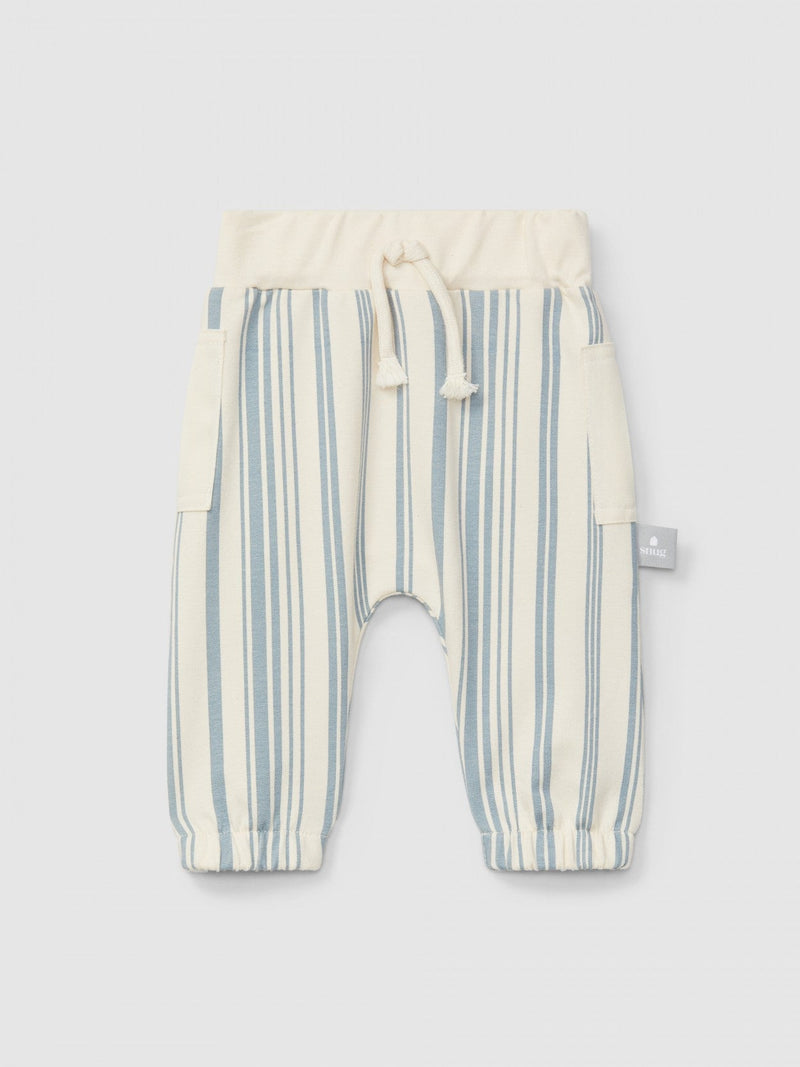Printed plush pull-up pants | Mint Stripe | Snug