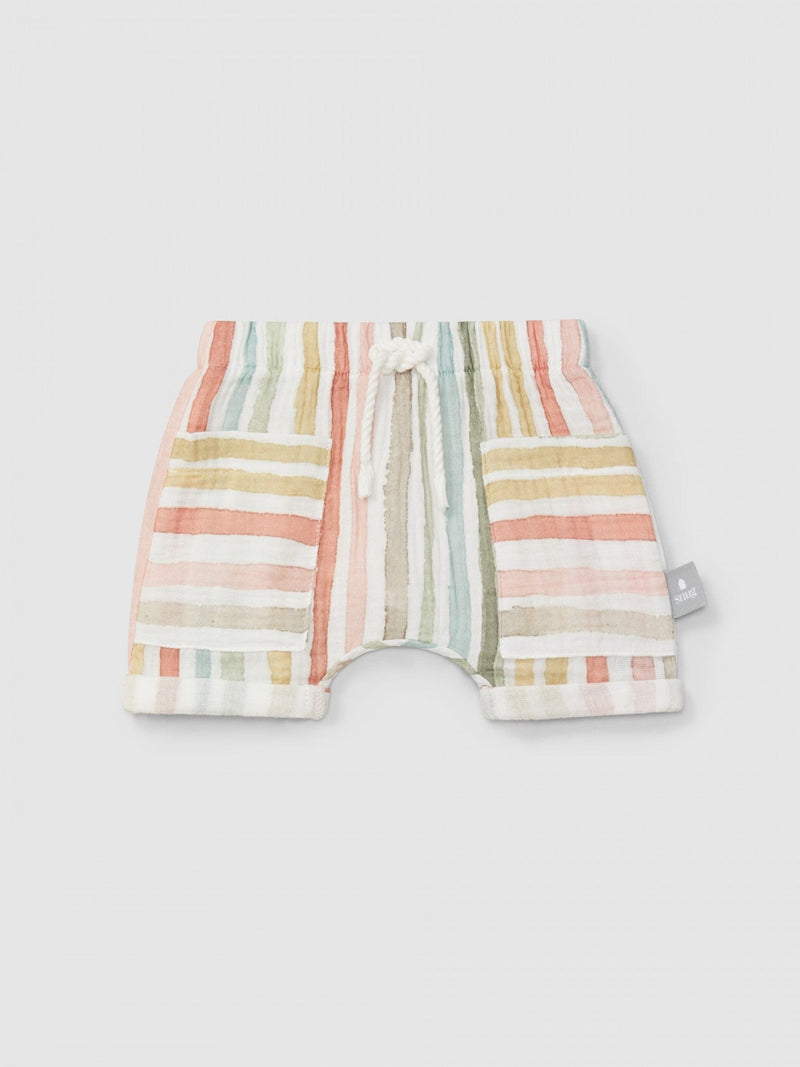 Multi-colour striped pull-up shorts | Multicolor | Snug
