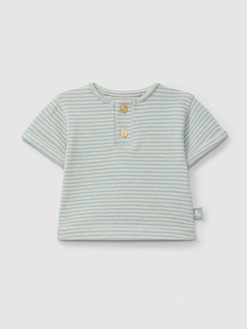 Cotton striped T-shirt | Mint Blue | Snug