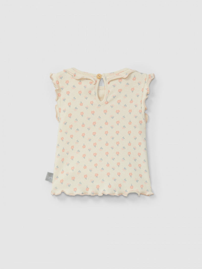 Ribbed jersey singlet floral print | Pink | Snug