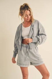 KIMBERLY C - Mineral Wash Zip-Up Hoodie - Home & Well 