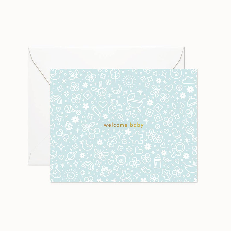 Linden Paper Co. Baby Blue Card - Home & Well 