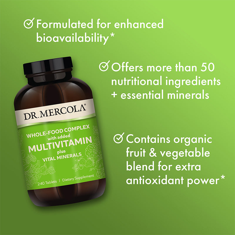 Whole-Food Complex with added Multivitamin plus Vital Minerals (240 per bottle) - Home & Well 