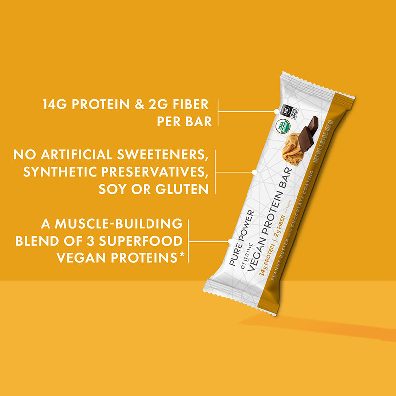 Pure Power Organic Vegan Protein Bar - Home & Well 
