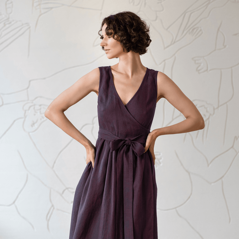 menique - Linen Sleeveless Smock Dress Macie