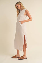 Sleeveless Terry Cloth Midi Dress - Home & Well 