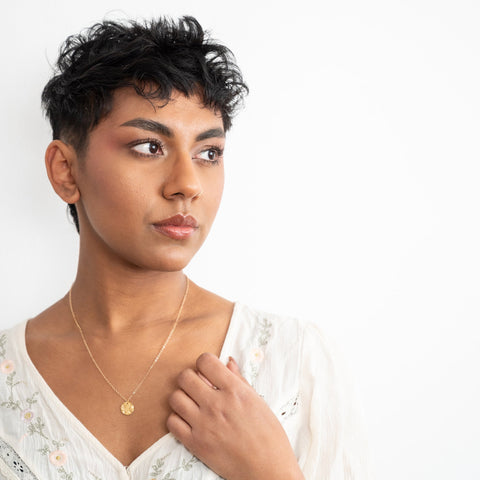 Hammered Disk Necklace