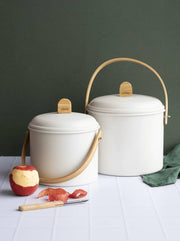 Port Style Enterprises Canada - Pebbly Compost Bin w/ Charcoal Filter Cream 3.5Q - Home & Well 