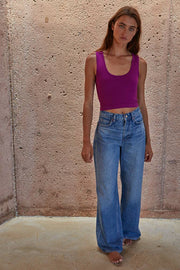 By Together - S1050N | Seamless Sleeveless UV Neck Reversible Tank Top - Home & Well