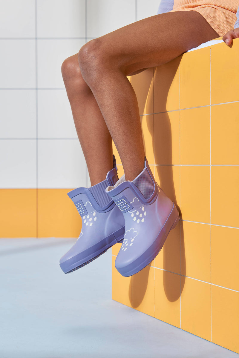 Grass & Air - Lavender Short Colour-Changing Kids Wellies