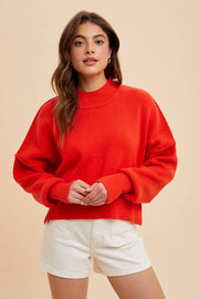 In Loom - KNITTED MOCKNECK PULLOVER SWEATER - Home & Well