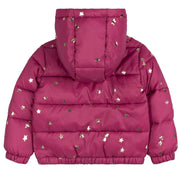 Star Print on Magenta Hooded Packable | Miles the Label - Home & Well