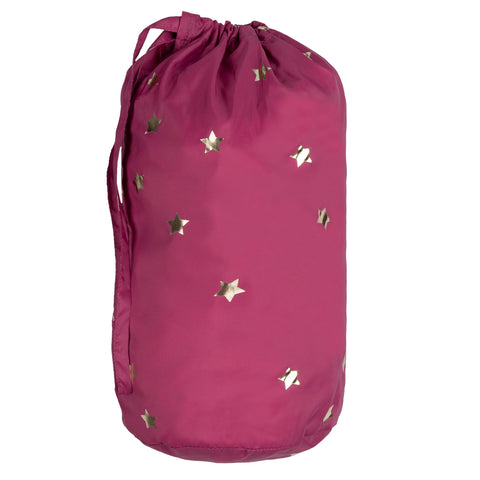 Star Print on Magenta Hooded Packable | Miles the Label