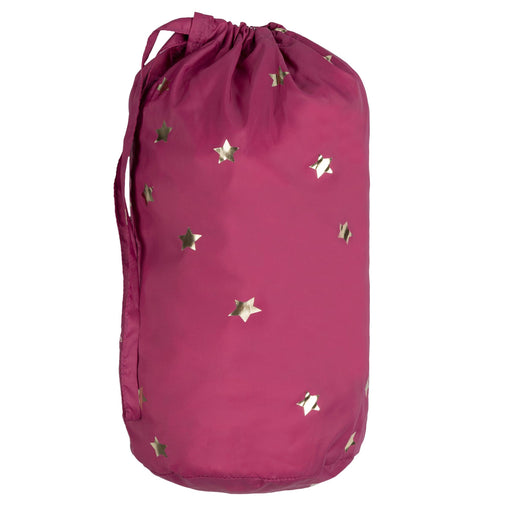 Star Print on Magenta Hooded Packable | Miles the Label - Home & Well