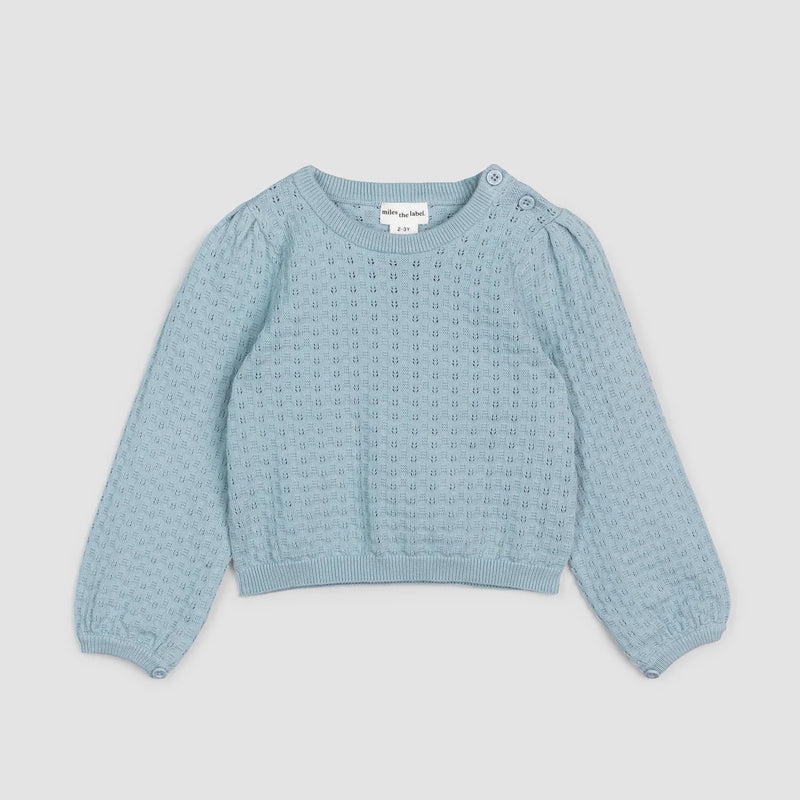 Light Azul Girls' Sweater | Miles The Label