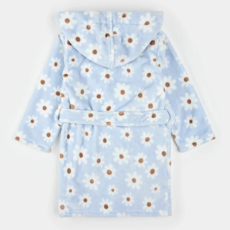 Plush Robe | Light Blue Daisy Print | Petit Lem