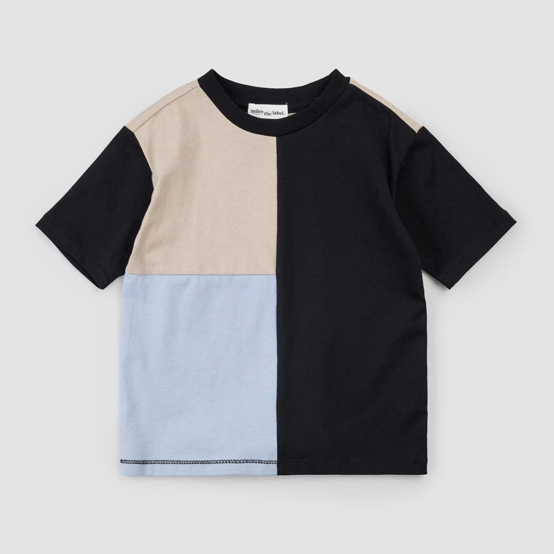 Colour Block T-Shirt | Taupe | Miles The Label