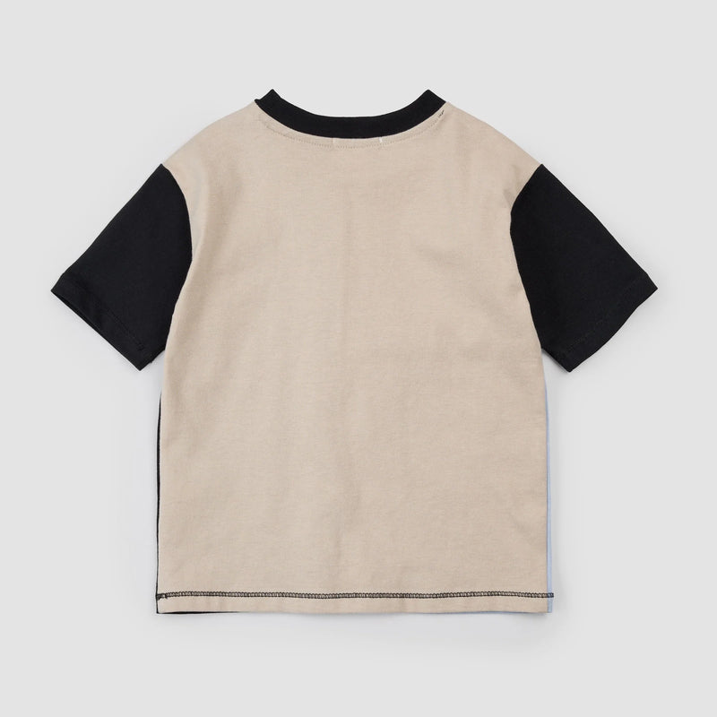 Colour Block T-Shirt | Taupe | Miles The Label