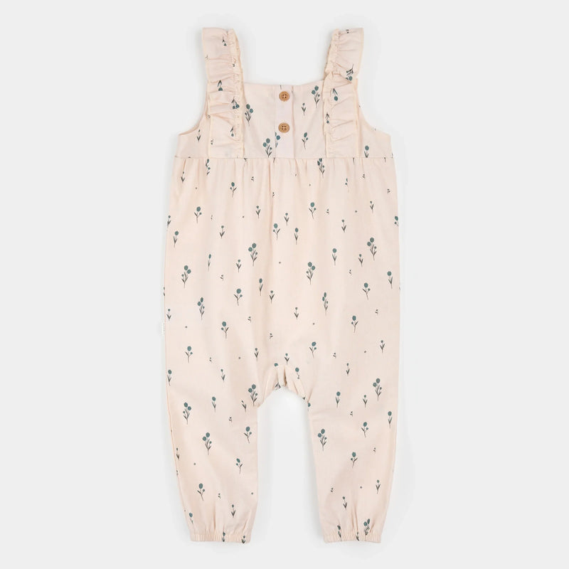 Cross Hatch Playsuit | Blue Tulips on Light Pink | Petit Lem