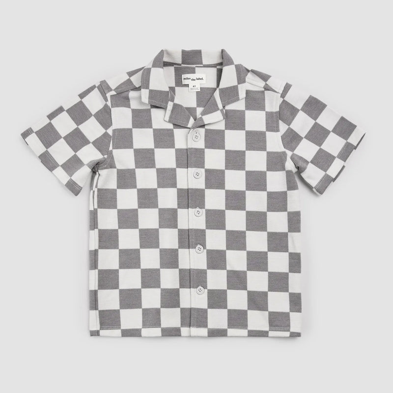 Knit Shirt | Light Grey Check | Miles the Label