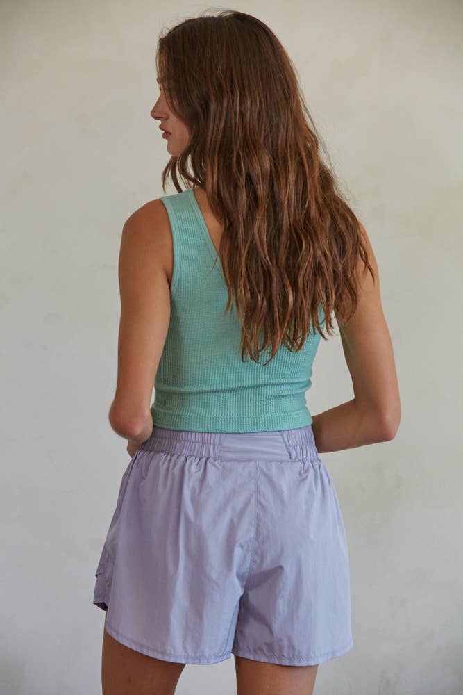 By Together - S1050N | Seamless Sleeveless UV Neck Reversible Tank Top - Home & Well