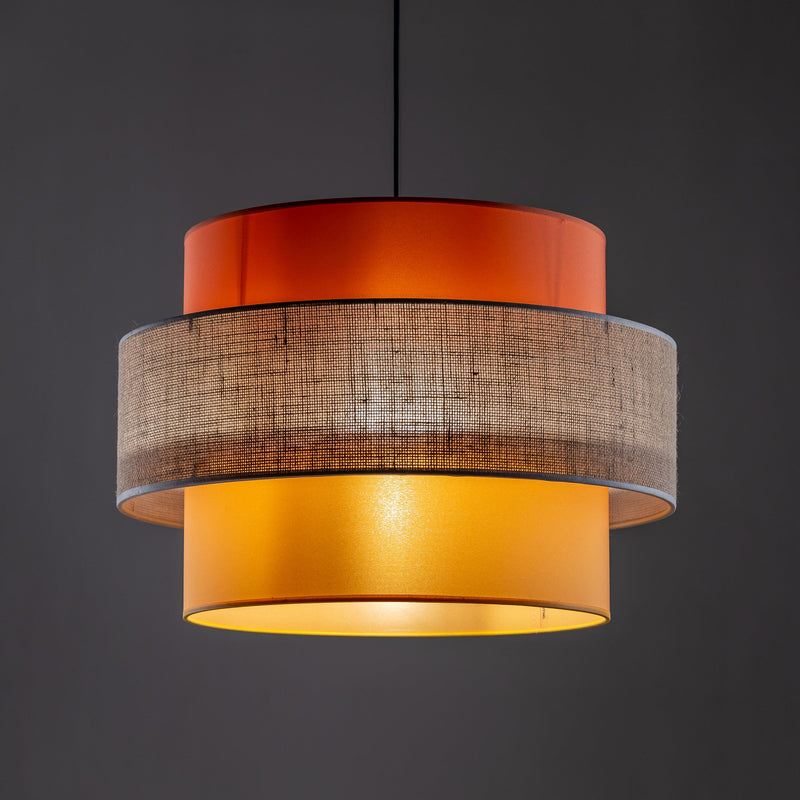 TRIO Jute Mid-Century Boho Large Pendant Light