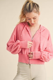 KIMBERLY C - Mineral Wash Zip-Up Hoodie - Home & Well 